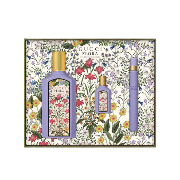 Gucci Flora Gorgeous Magnolia Eau De Parfum For Women – Gift Set (100ml + 10ml + 5ml)