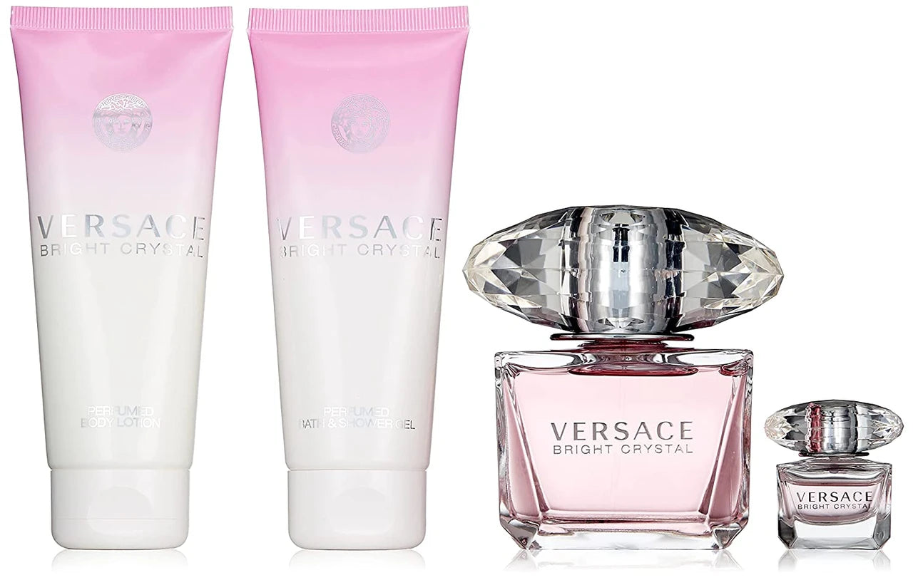 Versace Bright Crystal Eau De Parfum For Women – Gift Set (90ml + 5ml + 100ml + 100ml)