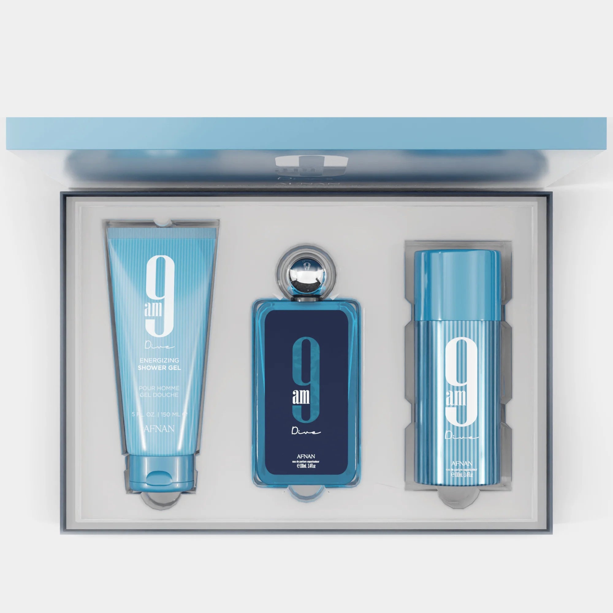 Afnan 9 AM Dive Eau De Parfum Unisex – Gift Set (100ml + 150ml + 150ml)