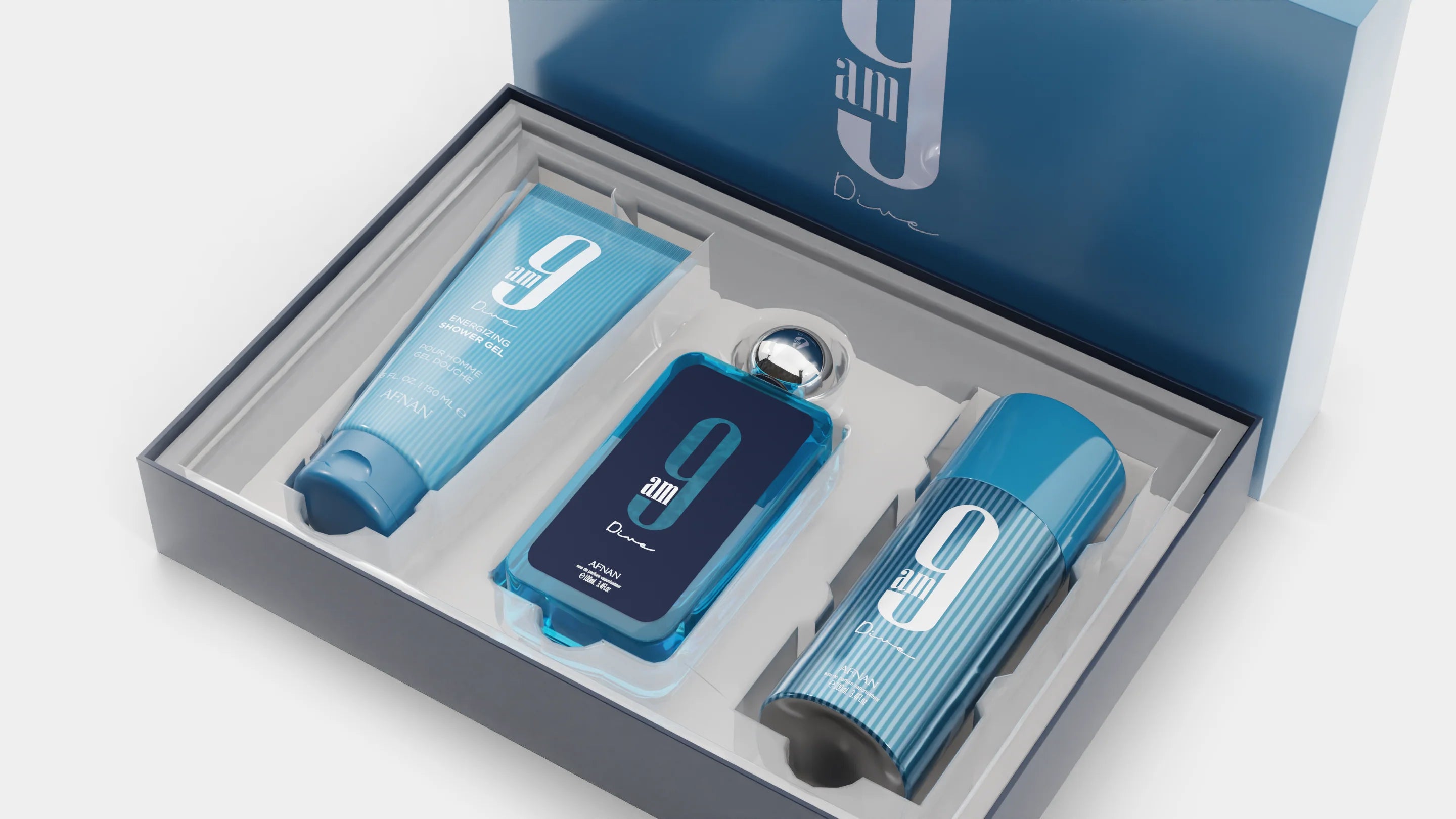 Afnan 9 AM Dive Eau De Parfum Unisex – Gift Set (100ml + 150ml + 150ml)