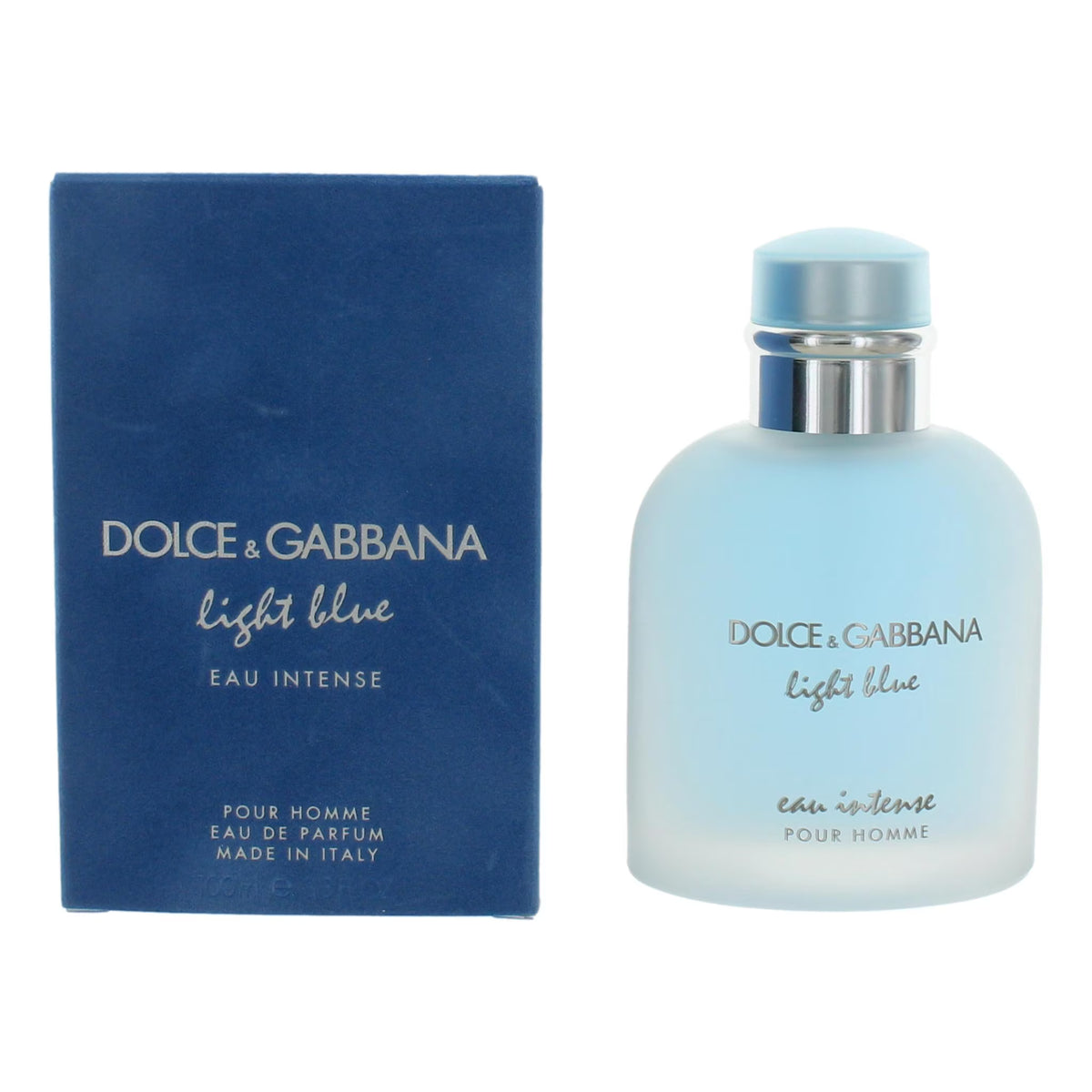 Authentic Dolce and Gabbana Light Blue Intense EDP box packaging