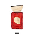 Premium 100ml geometric glass bottle of French Avenue Chaos unisex perfume highlighting the sleek design and liquid color.