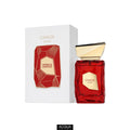 Premium 100ml geometric glass bottle of French Avenue Chaos unisex perfume highlighting the sleek design and liquid color.