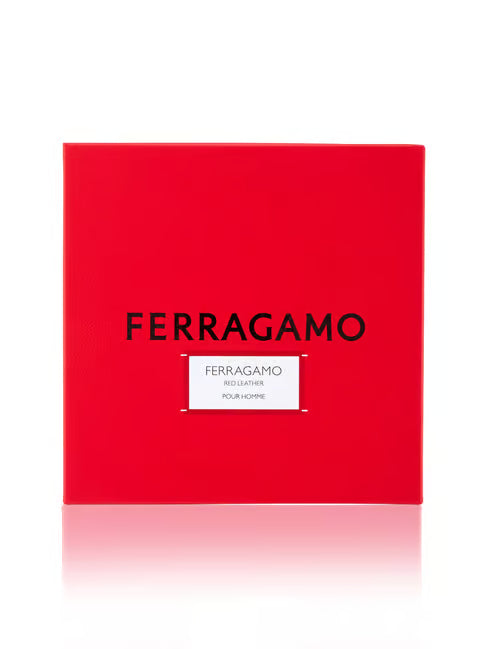 Ferragamo Red Leather Eau De Parfum Gift Set For Men – 100ml + 10ml + 100ml Shower Gel
