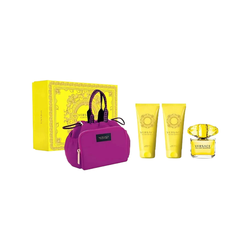 Versace Yellow Diamond Eau De Toilette For Women – Gift Set (90ml + 100ml + 100ml + Bag)