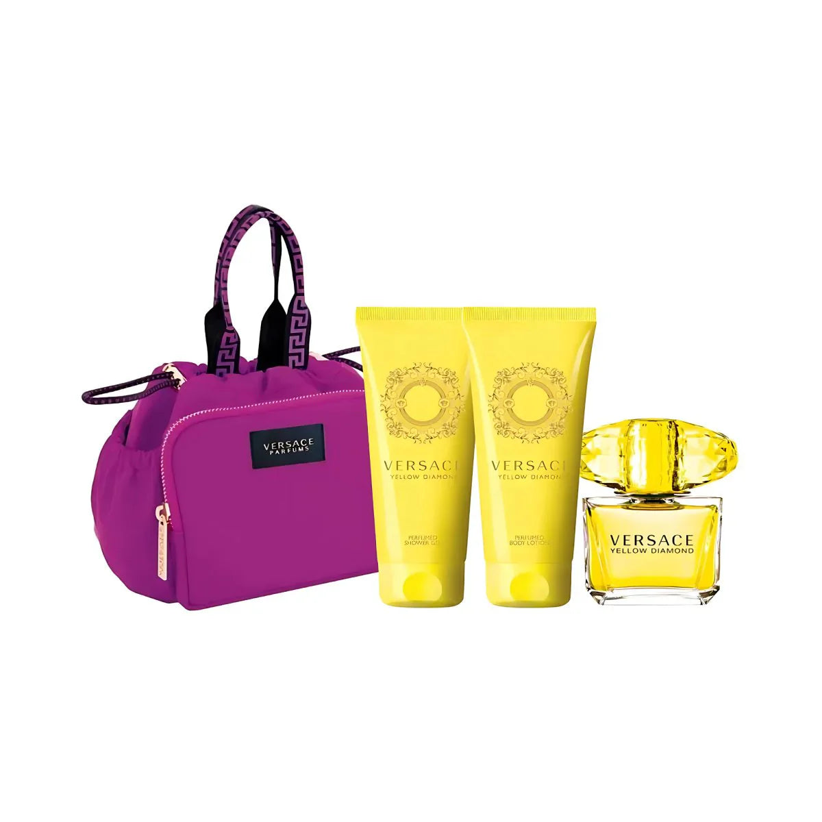 Versace Yellow Diamond Eau De Toilette For Women – Gift Set (90ml + 100ml + 100ml + Bag)