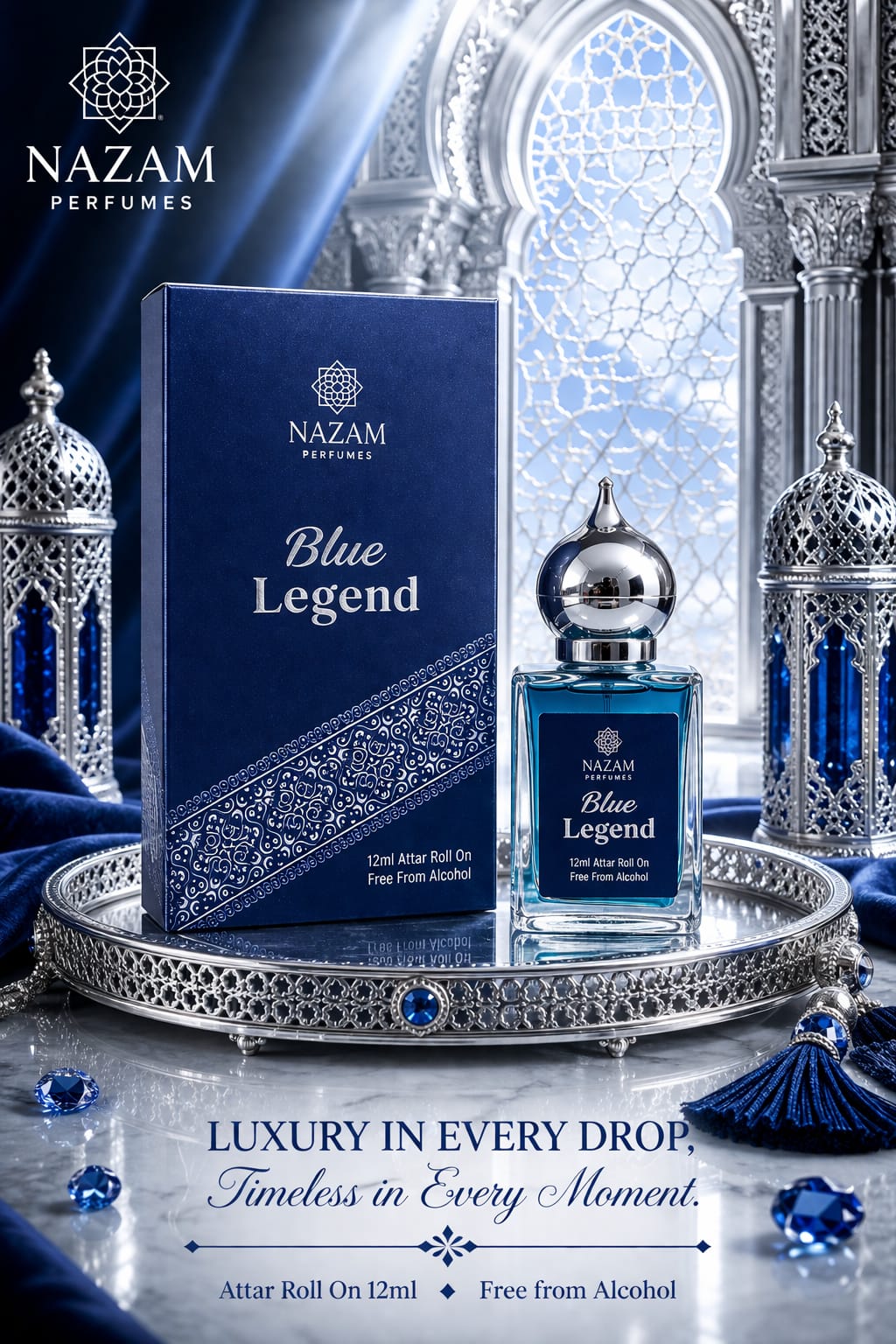 Nazam Perfumes Blue Legend Attar Roll On – 12ml