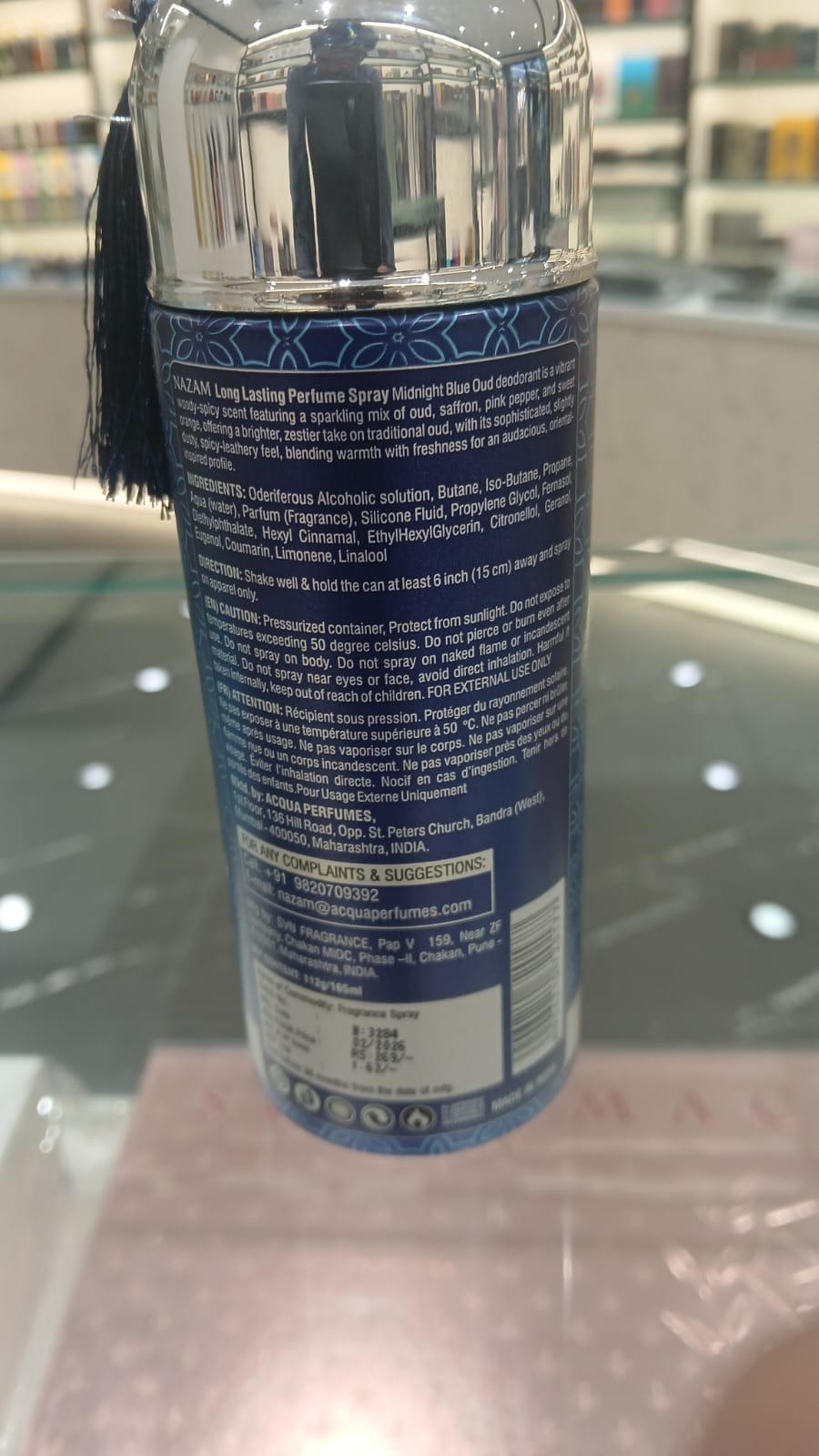 Nazam Perfumes Midnight Blue Oud Deodorant Spray – 165ml