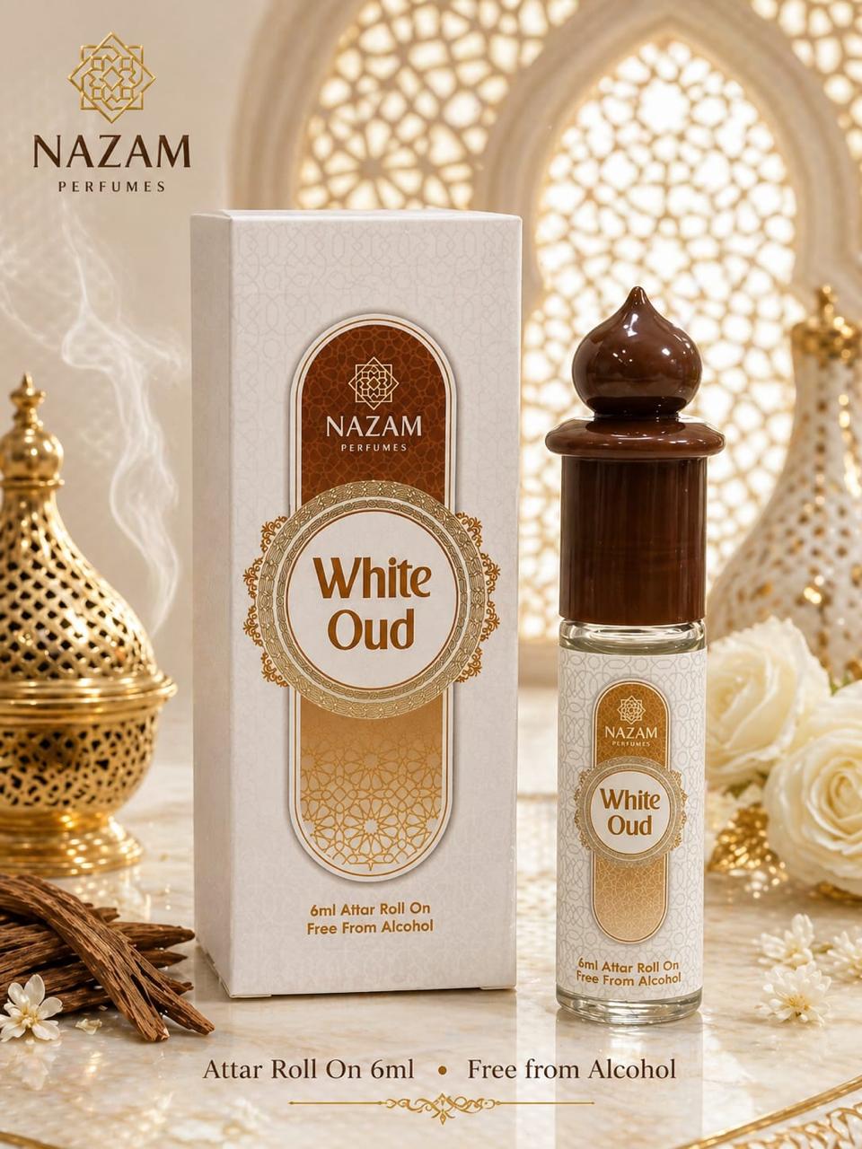 Nazam Perfumes White Oud Attar Roll On – 6ml