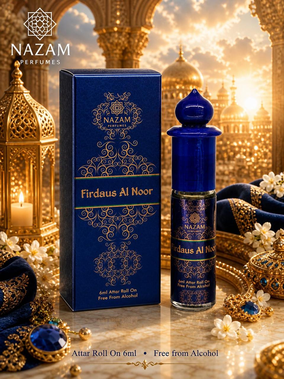Nazam Perfumes Firdaus Al Noor Attar Roll On – 6ml