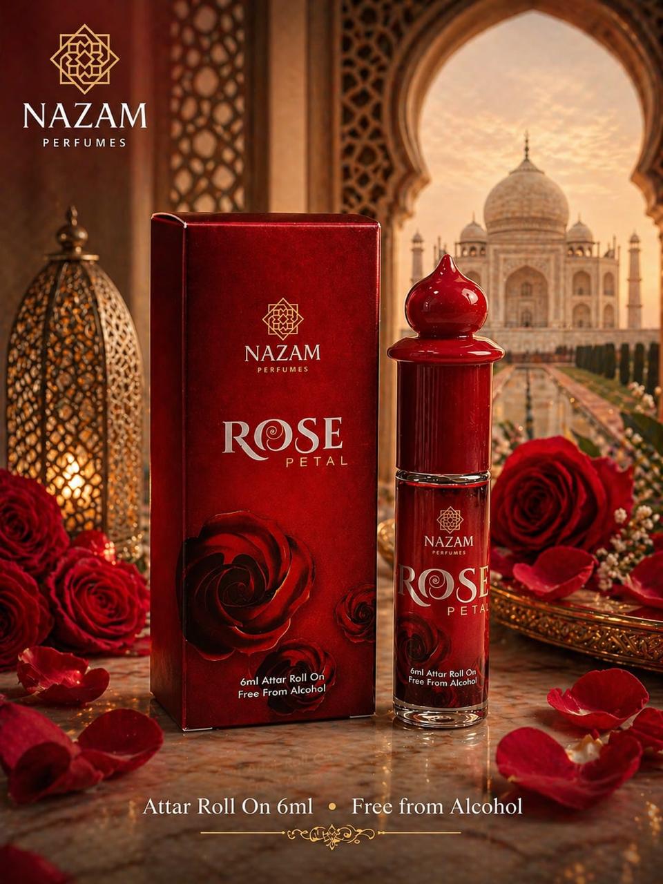 Nazam Perfumes Rose Petal Attar Roll On – 6ml