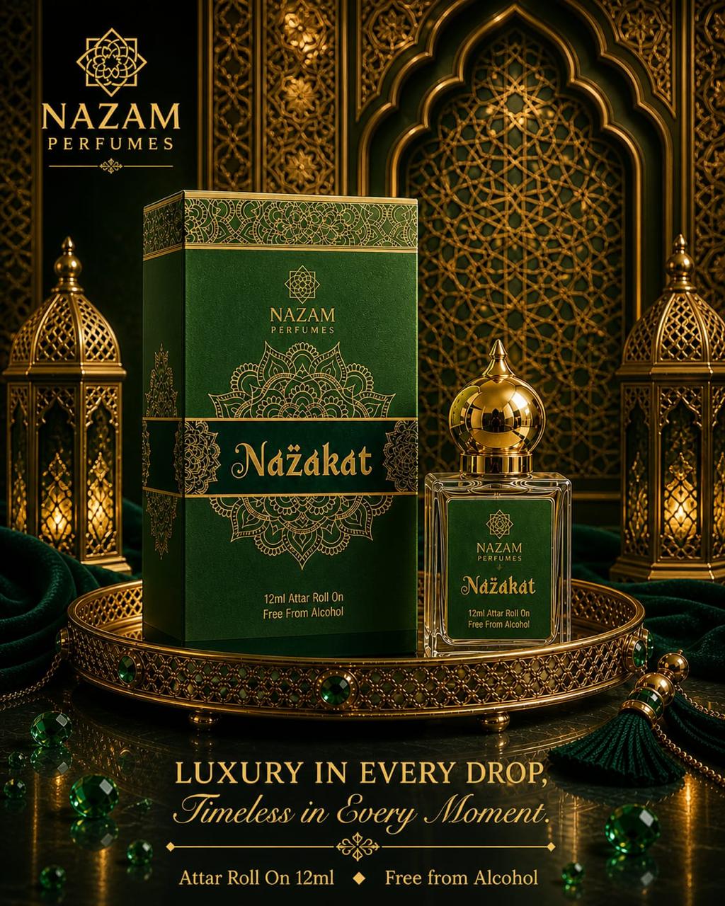Nazam Perfumes Nazakat Attar Roll On – 12ml