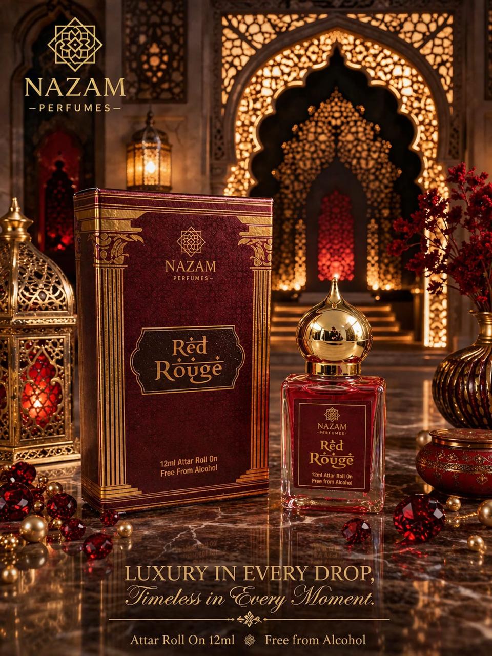 Nazam Perfumes Red Rouge Attar Roll On Unisex – 12ml