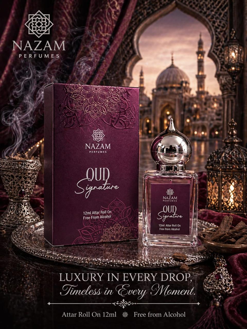 Nazam Perfumes Oud Signature Attar Roll On – 12ml