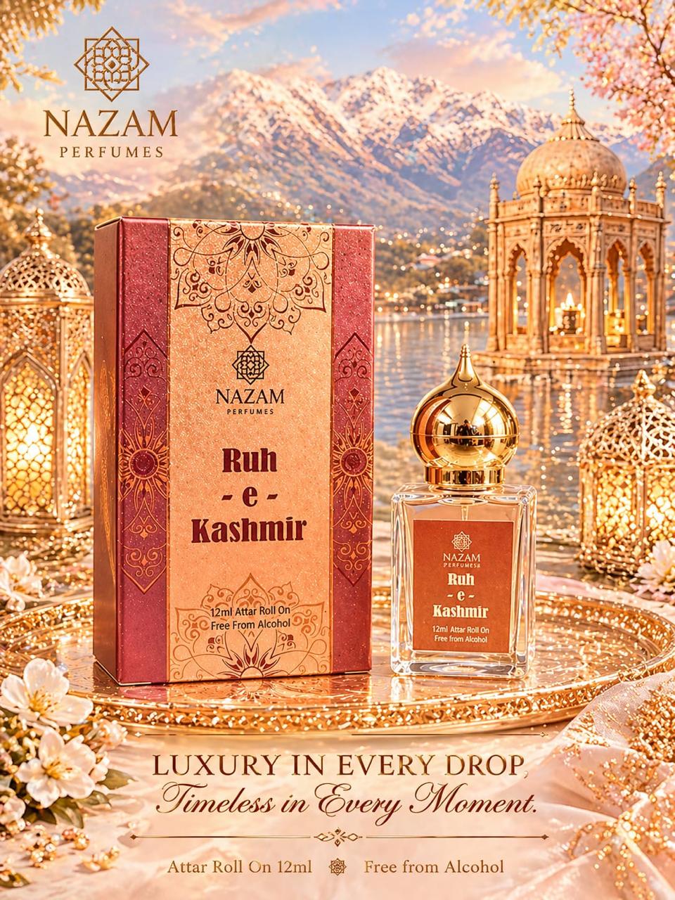 Nazam Perfumes Ruh-e-Kashmir Attar Roll On Unisex – 12ml