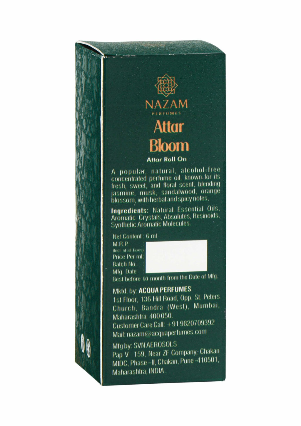 Nazam Perfumes Attar Bloom Attar Roll On – 6ml