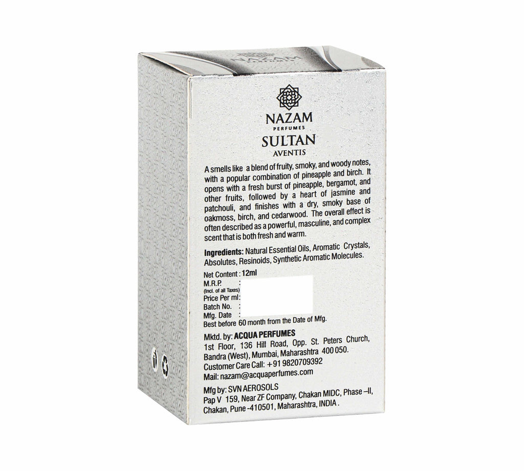 Nazam Perfumes Sultan Aventis Attar Roll On – 12ml