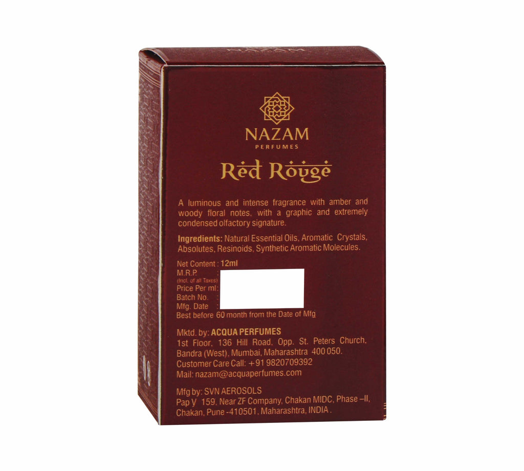 Nazam Perfumes Red Rouge Attar Roll On Unisex – 12ml
