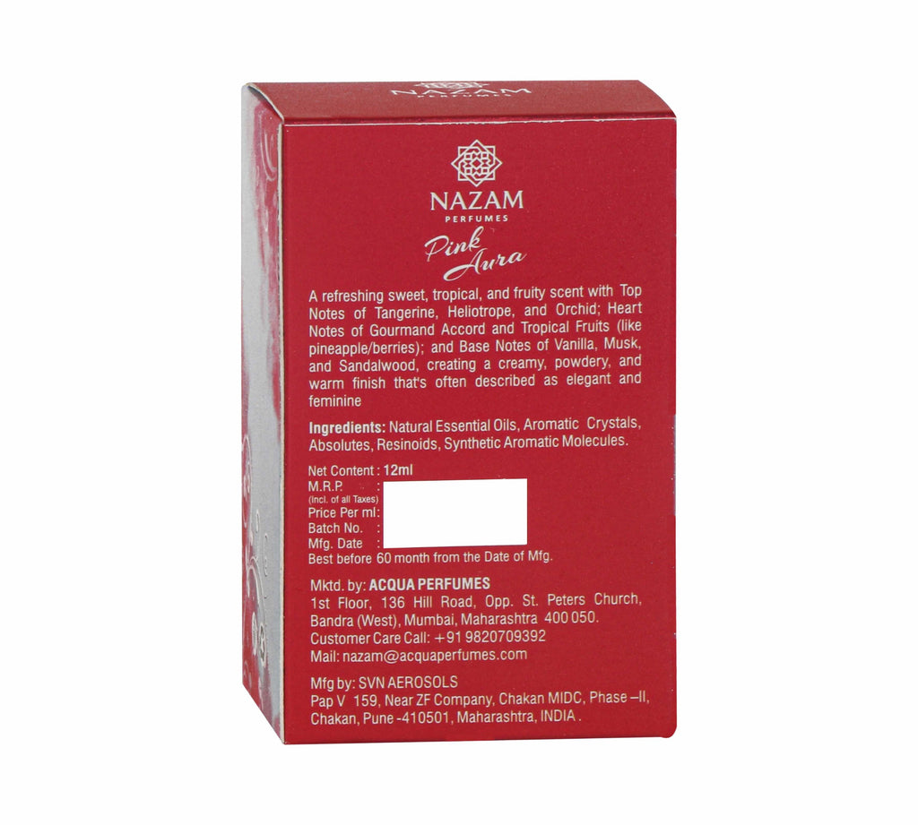 Nazam Perfumes Pink Aura Attar Roll On – 12ml