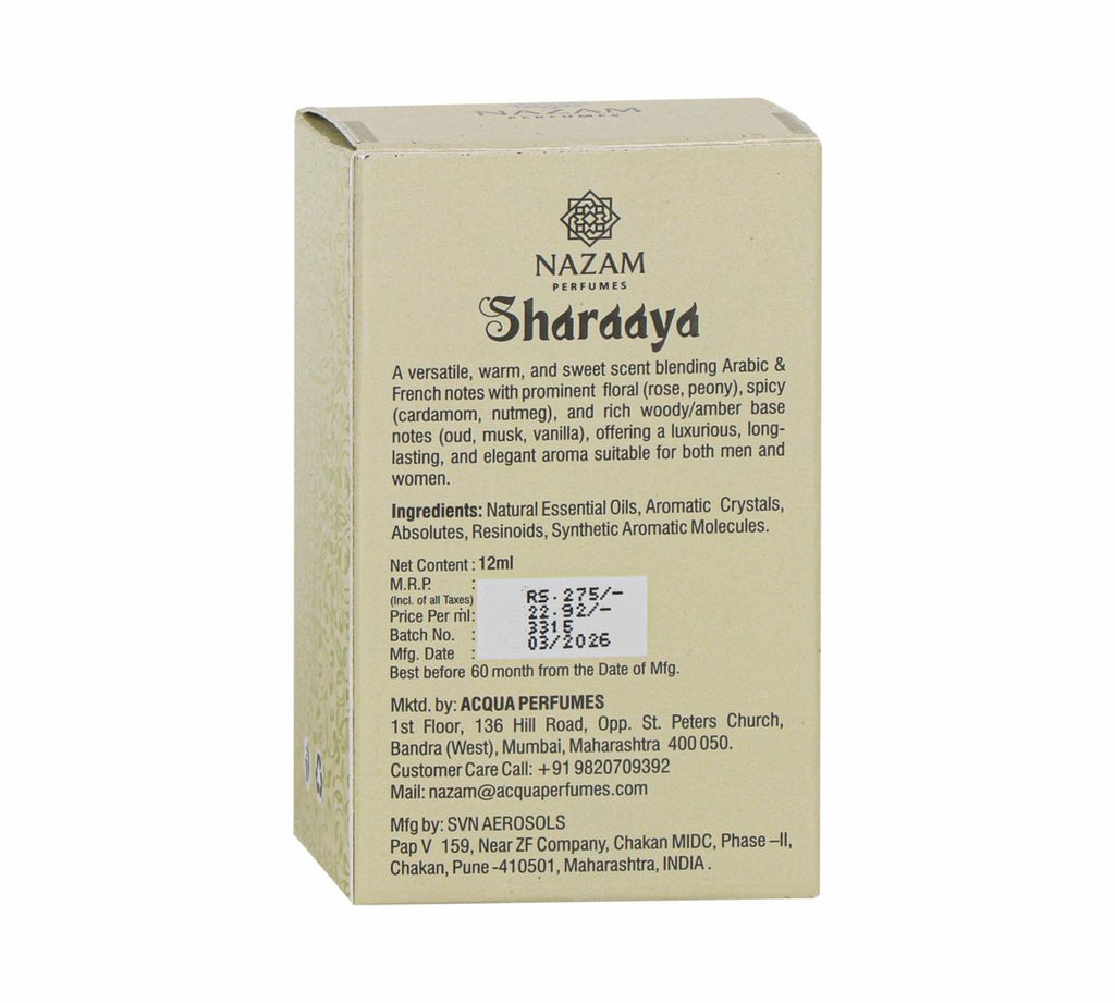 Nazam Perfumes Sharaaya Attar Roll On – 12ml