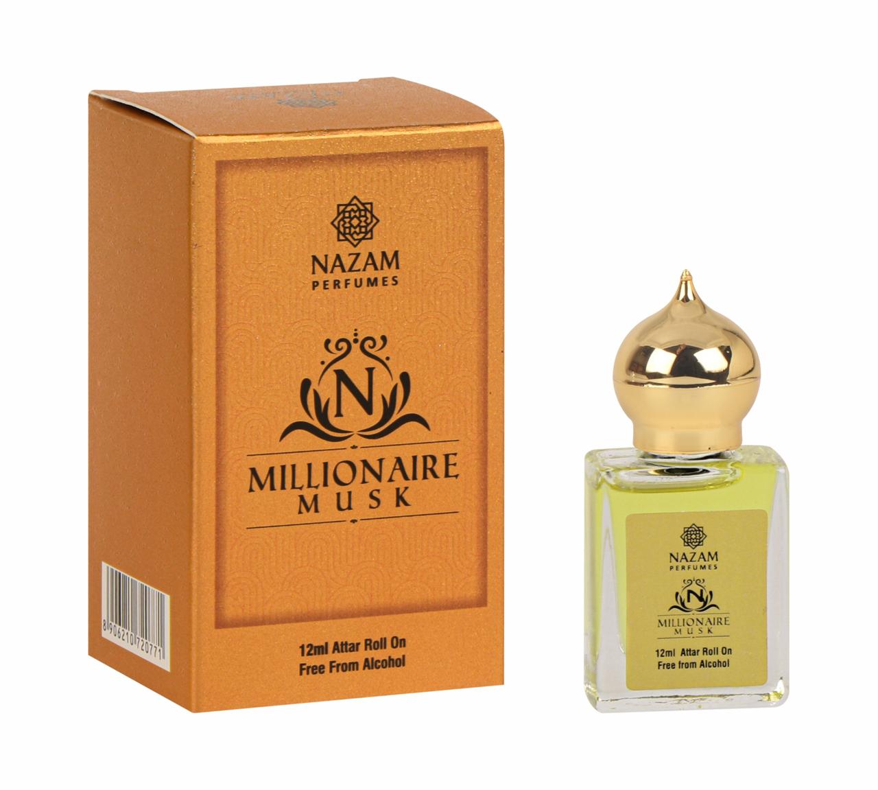 Nazam Perfumes Millionaire Musk Attar Roll On – 12ml