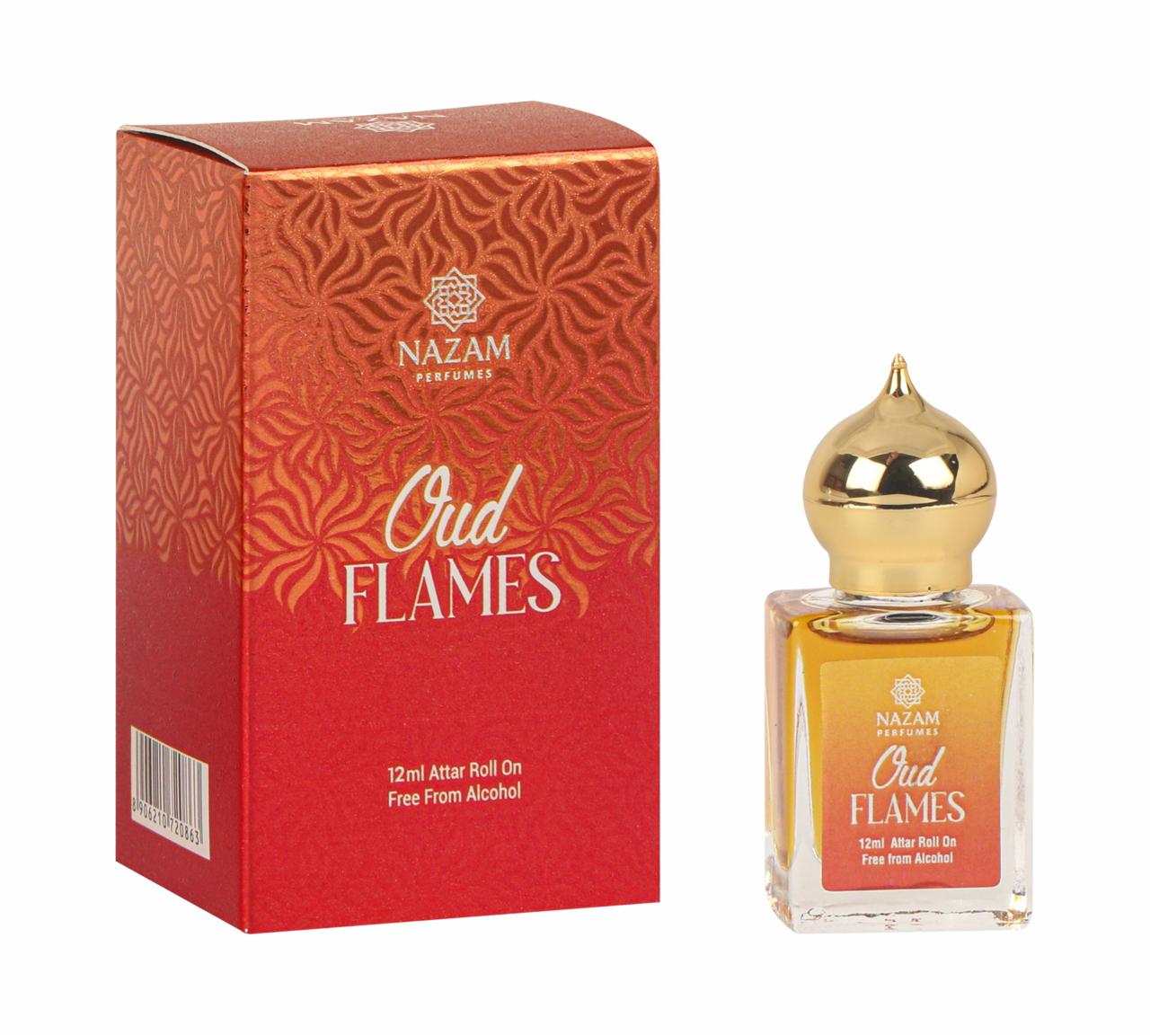 Nazam Perfumes Oud Flames Attar Roll On Unisex – 12ml
