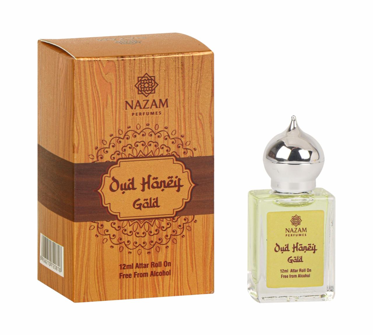 Nazam Perfumes Oud Haneif Gold Attar Roll On Unisex – 12ml