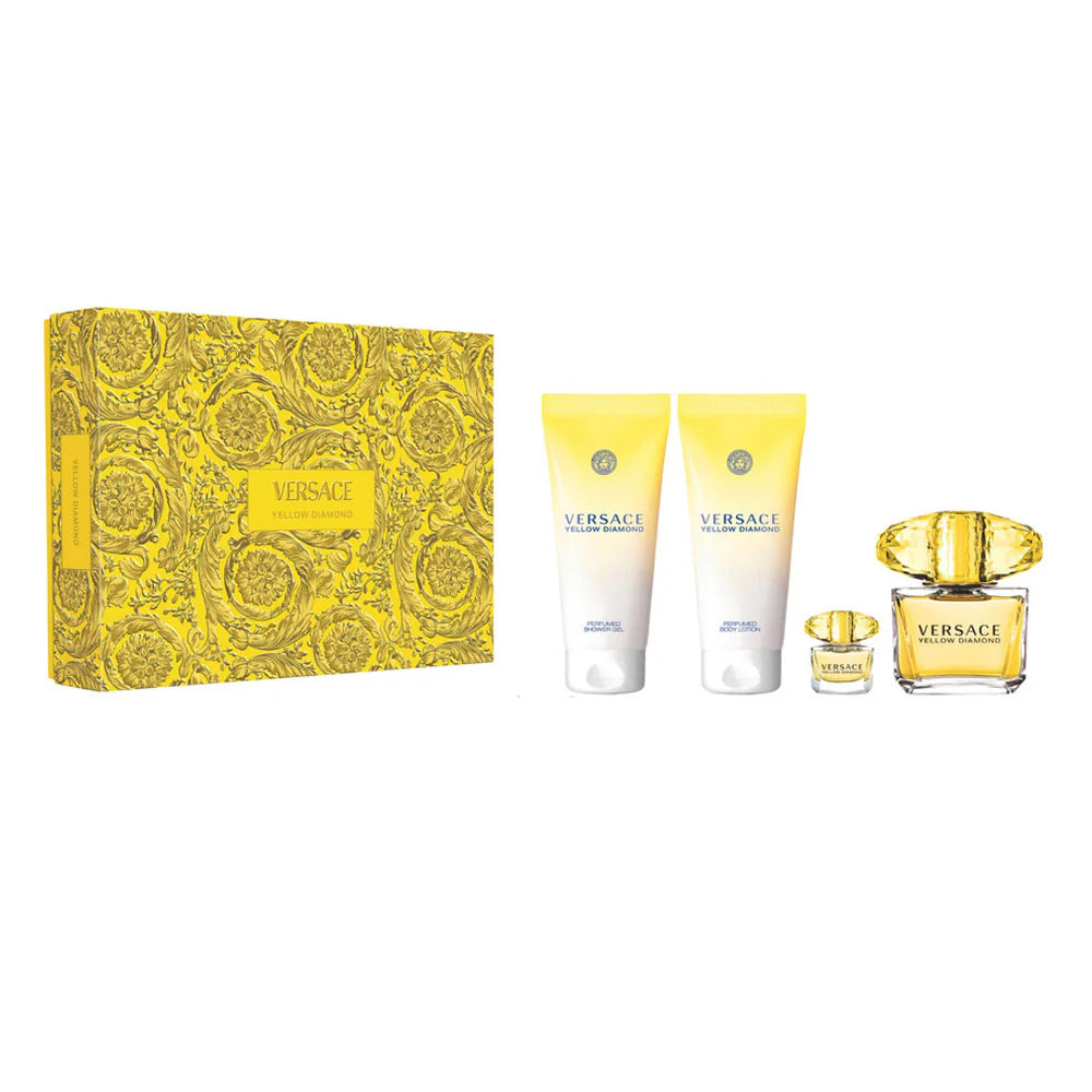 Versace Yellow Diamond Eau De Toilette For Women – Gift Set (90ml + 100ml + 100ml + Bag)