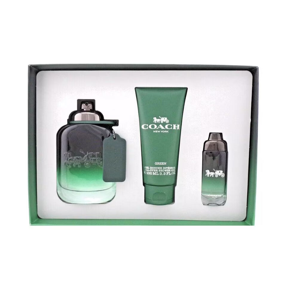 Coach Green Eau De Toilette For Men – Gift Set (100ml + 15ml + 100ml)
