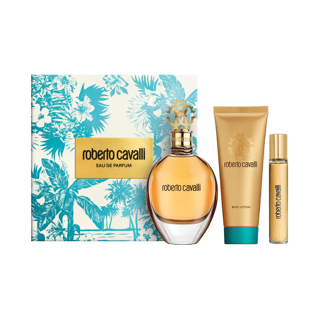 Roberto Cavalli Signature Eau De Parfum Gift Set For Women – 75ml + Purse Spray 15ml + Body Lotion 100ml